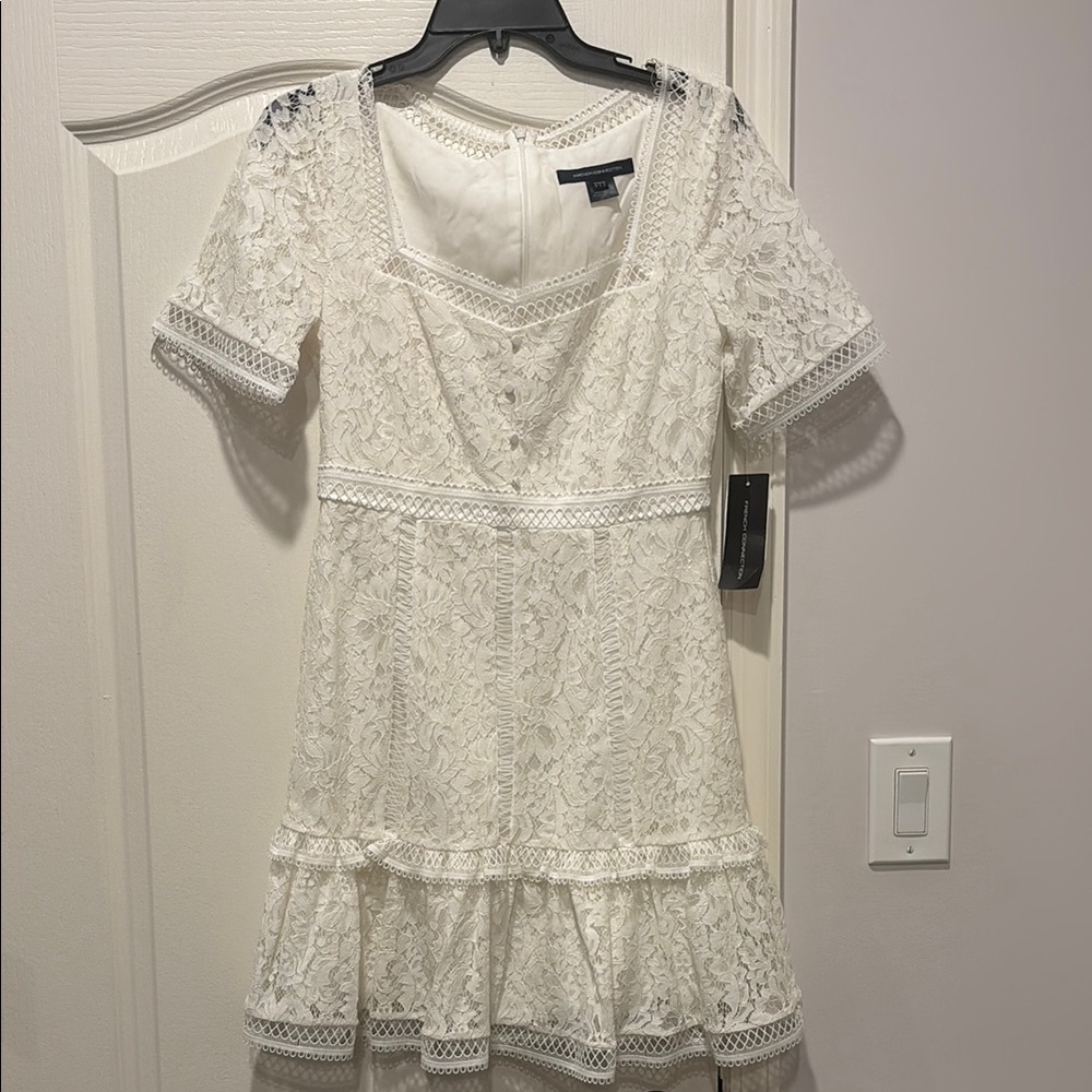 Elegant White Lace Dress